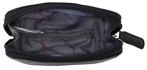 Kosmetiktasche Leder Gusti Leder studio „Leo“ Geldbörse Geldtasche Wasserfester Innenstoff Kulturtasche Kosmetik Tasche Utensilientasche Schminktasche Reisebeutel Rindsleder Vintage Schwarz Grau 2A5-20-6wp - 6