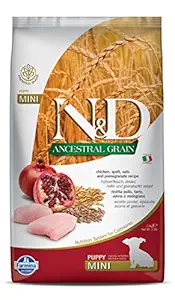 FARMINA N&D Ancestral Grain Dry Dog Food, Puppy Mini Breed, 2.5-kg, Chicken and Pomegranate