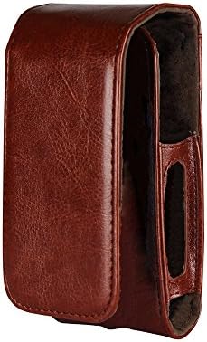 iQOS E-Cigarette Case Holder RICK - Professional Portable Protective Bag, Flexible Soft e-cig PU Leather Carry Case Cover for Electric Cigarette Kit (Brown)