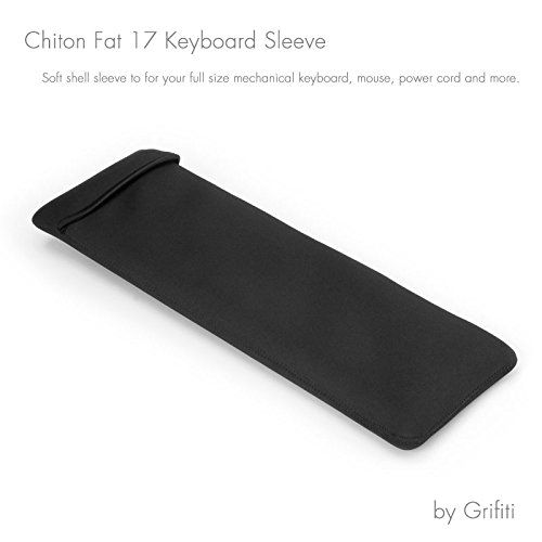 Grifiti Chiton Fat 17 Neopren-Hülle für Tastatur, 16,5 cm x 45,7 cm, für 10keyless Mechanical Standard-Tastaturen, Logitech Amazon Basics, Ivation, Azio, Razer, Steelseries, CM Storm, CM Quickfire und andere Fat 10keyless Tastaturen (43,2 – 48,3 cm) mit Maus-Tasche - 2