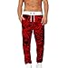 Produktbild Männer 3D Printed Rose Overalls Venmo Casual Pocket Sport Arbeit Lässige Hosen Elastisches Weiches Knöchellanges Casual Strandhosen Chino Chinohose Leinen-Hose Lange Bequeme Stoffhose