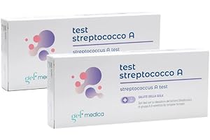 gef + medica - 2 Test Streptococco Tampone Faringeo Rapido Utile per Rilevazione Streptococco del Gruppo A - Tamponi Rapidi