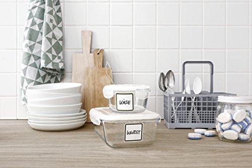 Avery Zweckform 62004 Living Etiketten für Spülmaschinen und Mikrowellen (47.5 x 48.5 mm, 4 Farben) 24 Stück weiß - 5