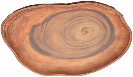 NATCHEZ - Small Rustic Plate 20x20x2.5cm Acacia Wood - Pack of 2