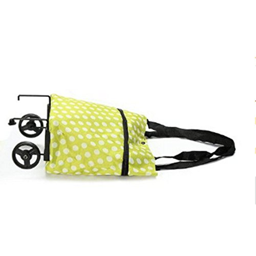FollowUs Rad faltbar Einkaufstasche Rolling Gepäck Schultertasche Cart Trolley Tasche Grün - 3