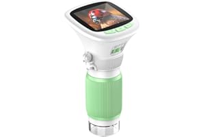 Sprifityy Microscopio Infantil 200-1000X Microscopio de Bolsillo para Niños, Pantalla IPS de 2,4" USB Microscope 8 Luces LED Conexión a PC Mini Microscopio Digital a partir de 3 años Verde