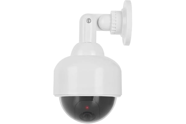 Fausse caméra de sécurité factice de dôme, caméra de Surveillance de Simulation de Simulation Anti-vol étanche avec lumière LED Rouge Clignotante