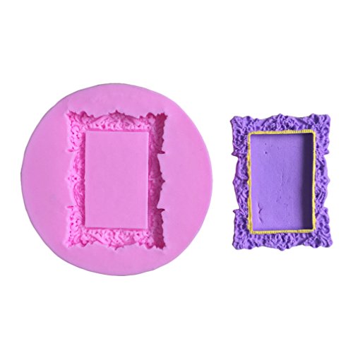 LYNCH Bilderrahmen formte Silikon-Form-Fondant-Kuchen Soap Kerzenformen,Rosa - 5