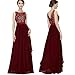 Produktbild Cocktailkleid,DOLDOA Frauen O-Ausschnitt Rückenfrei Bodenlang Partei Kleid Abendkleider (EU: 40, Rot,O-Ausschnitt Rückenfrei Cocktailkleid)