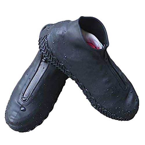 SKY TEARS Impermeabile Copriscarpe, Silicone Copriscarpe Antiscivolo Cerniera Rinforzata Pieghevole Copriscarpe Riutilizzabile
