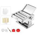 Ahorro de espacio: abrazadera de mesa desmontable y manivela, ahorro de espacio, fácil de almacenar. Ideal para hacer lasaña fresca, espagueti, tallarines, ravioles, fideos, etc.