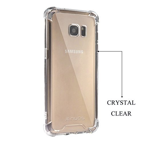 Galaxy S7 Edge Case  Jenuos Crystal Clear Shockproof Transparent Silicon TPU Bumper   Hard PC Back Cover Case for Samsung Galaxy S7 Edge 5 5  - Clear  S7E-TPU-CL 