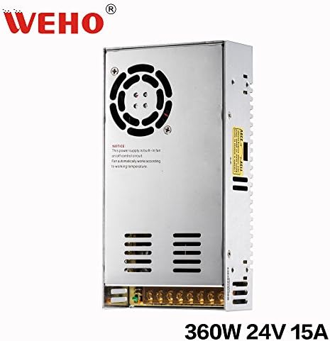 WEHO 24v 15a Dc Universal Regulated Switching Power Supply 360w for CCTV, Radio, Computer Project