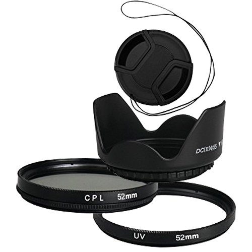 BPS Kit de Filtre Lentille 52mm pour objectif comprend Filtres UV   Filtres CPL Polarisant Circulaire C-PL    Pare-soleil 52mm avec bon qualit   pour Canon Nikon Sony Olympus et les Autres Reflex Num  rique