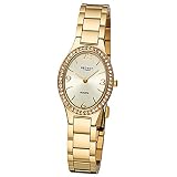 Regent Damen-Armbanduhr Elegant Analog Edelstahl-Armband gold Quarz-Uhr Ziffernblatt gold URF1067