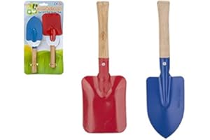 CATHYS CANDY CART Kids Gardening Tools 2 Piece Set Complete with Small Red Spade and Blue Trowel Garden Toys for toddlers