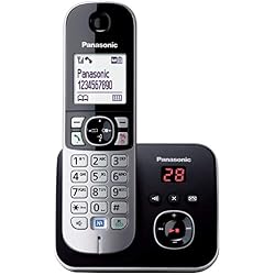 Panasonic - Teléfono fijo digital (contestador, inalámbrico, pantalla LCD), negro y plateado [Importado de Italia]
