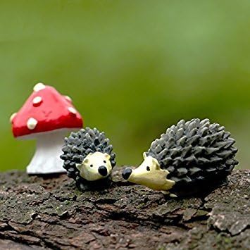 BCletty Miniature Fairy Garden Hedgehog Mushroom Home Decoration Outdoor Decor