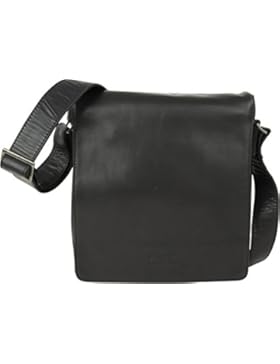 Ledertasche Umhängetasche Tasche ECHT LEDER H49 Schwarz