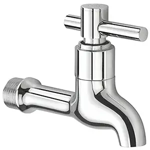 TNL 2 Pin Long Body Nose Quarter Turn Brass Bib Cock C.P Fittings Tap (Chrome Finish)