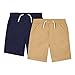Bluezoo Kids Pack Of Two Boy's Navy And Beige Woven Shorts 12-18 Months