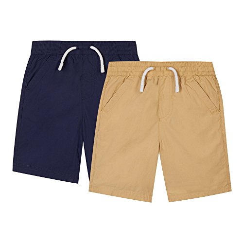 Bluezoo Kids Pack Of Two Boy's Navy And Beige Woven Shorts 12-18 Months