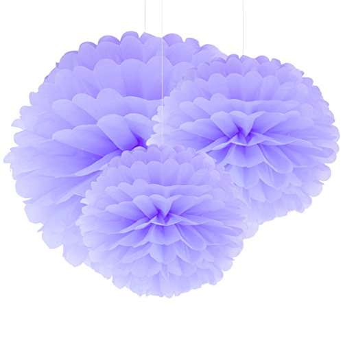 30er Lila Papier PomPom Blumen Kugel 20/25/37cm Hochzeit Garten Wohnung Fest Feier Party Geburtstag Deko - 2