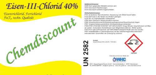 1Liter Eisen-III-chlorid (40%ige Lösung) (ca.1,5kg), Eisenchlorid, Ätzmittel, versandkostenfrei - 2