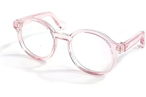 CLDAISY Pink Transparent Pet Dog Cute Glasses Clear Lens Retro Glasses Photo Props Cat Sun Glasses for Small Dogs Cats Cosplay Apparel Accessories