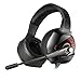 Produktbild Formulaone ONIKUMA K6 tragbarer Anti-Rausch-Super-Bass-Stereo-Kopfhörer Laptop-Computerspiel-Headset mit Mikrofon dehnbarer Kopfbügel - Black & Red