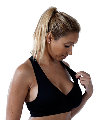 Marielle Night Time Sleep Maternity and Nursing Women's Bra, 4 Beautiful Colours to Choose From - Seamless Nursing Bra (M-L 34C-36B, Black)
