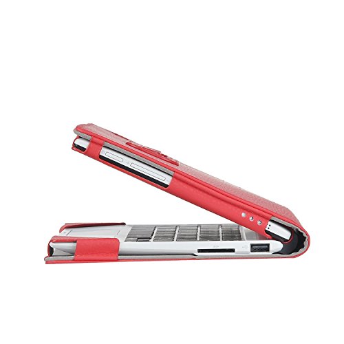 ASUS T101HA hülle, IVSO hochwertiges PU Leder Etui hülle Tasche Case – mit Standfunktion, super 360° Anti-Wrestling, ist für Asus T101HA-GR004T / GR001T / GR005T / GR007T 10.1 Zoll Tablet-PC perfekt geeignet (Für Asus T101HA, Rot) - 8