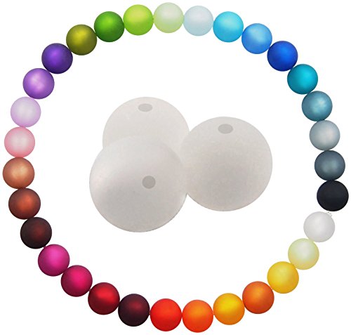 5 Stück echte Polarisperlen 14 mm, weiß, Perlen aus deutscher Produktion