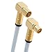 Produktbild 1,5m HD Antennenkabel Digital TV Antennen Kabel 135dB 75 Ohm Koax Stecker / Buchse (Kupplung) 90° Winkelstecker VERGOLDET Ultra HD 4K Class A