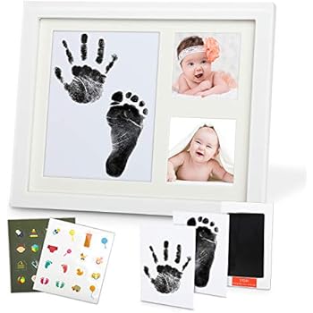 Cadre Empreinte Bebe De Main Et De Pied Avec 1 Tampon Encreur Propre En Bois De Qualite Souvenir Inoubliable Pour Les Nouveau Nes Ayq Bebe Cadre Photo Cadeaux Pour Liste De Naissance Ameublement