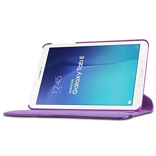 Infiland Samsung Galaxy Tab E 9.6 Hülle Case – PU Ledertasche lederhülle 360° Drehbarer Stand Cover Case Schutzhülle Tasche Etui für Samsung Galaxy Tab E T560N / T561N 24,3 cm (9,6 Zoll) Tablet-PC(Lila) - 8