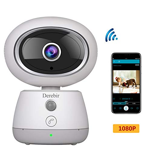 Derebir Baby Monitor Video 1080P WiFi HD Baby Monitor Wireless with Camera Night Vision Zoom Monitor for Baby/APP Alarm/two-Way Audio/Cloud
