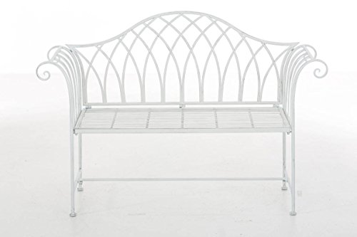 CLP Gartenbank JAMEE im Landhausstil, Eisen lackiert, ca. 130 x 45 cm Antik Weiß - 2