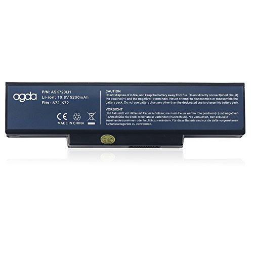 AGDA®Neu Externer Notebook Laptop Batterie Akku Kapazität für ASUS A32-K72 A32-N71 K72 K73E K73J K73S N73 X72D A72 X77 70-NX01B1000Z Li-ion 6-Zellen 10.8V 5200mAh - 2