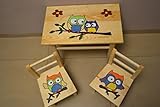Sitzgruppe für Kinderzimmer Tisch+2 Stühle Kinder Kieferholz Kunsthandwerk! Öko! - 6