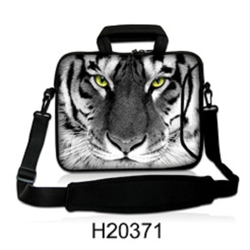 Laptop TASCHE BEUTEL 15-15,6" zoll Fall Neopren mit Griff und Gurt für Notebooks Dell HP Apple Macbook Samsung Toshiba #Tiger#