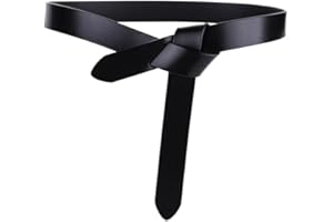 TOEECY Ceinture Femme Nouée Cuir de Vachette Élastique Rétro Ceintures de Taille pour Robes Manteaux