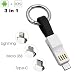 Produktbild Schlüsselanhänger Aufladekabel Lightning Micro USB Typ C 3 in 1 Multi Ladekabel 13cm Kurze Schnellladekabel magnetisch tragbar Schlüsselanhänger Datenkabel für alle Android/iOS/Typ-C Geräte