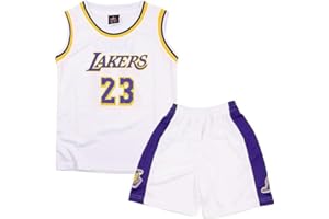 FUFSAWS Maillot Basket Enfant 2 Pièces, Tenue Basket Enfant Cool, Ensemble Basket Enfant Respirant pour Enfants, Maillot de Basket Enfant à Séchage Rapide + Short, Tenue Basketball Enfant 10-12 Ans,Blanc/160