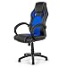 Produktbild MY SIT Chefsessel Bürostuhl Sportsitz Design Gaming Racing Stuhl mit Armlehnen Schwarz/Blau V8