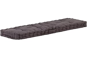 vidaXL Coussin de Plancher de Palette Coussin de Canapé Coussin de Siège Extérieur Jardin Terrasse Confortable Doux Coton 120x40x7 cm Anthracite