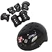 Produktbild 1Set (7PCS) S / M Roller Skating Verstellbare Klettverschluss Schutz Knie Pads Ellenbogen Pads Wrister Armschienen Sicherheit Helm Langlebige Schutzhüllen Sport Support Pads für Kinder / Kinder Roller Skate Skateboard Fahrrad BMX Bike (Schwarz) (S 3-6 Jahre)