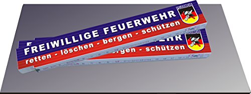 Preisvergleich Produktbild Holz - Zollstock 2 m Freiwillige Feuerwehr Handwerkerqualität Zweiseitig