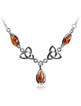 Bernstein Sterling Silber Keltischer 46 cm Halskette