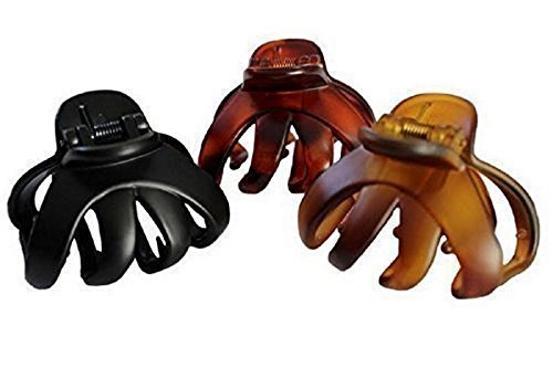 Three Octopus Hair Claw Clip Butterfly Bull Dog Design Plastic Fast Shipping